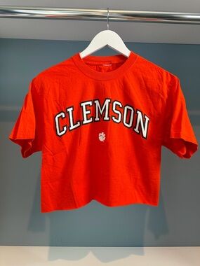 CLEMSON Orange Cropped Tee. Very good condition! Best fits ladies medium.